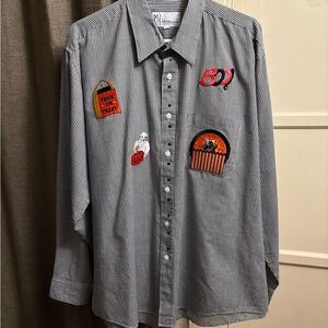 Vintage Millie Deaings Halloween Black and White Checkered Shirt